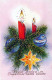 Buon Anno Natale CANDELA Vintage Cartolina CPSMPF #PKD077.A - Nieuwjaar