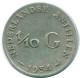 1/10 GULDEN 1954 NETHERLANDS ANTILLES SILVER Colonial Coin #NL12054.3.U.A - Antilles Néerlandaises