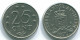 25 CENTS 1970 NIEDERLÄNDISCHE ANTILLEN Nickel Koloniale Münze #S11462.D.A - Netherlands Antilles