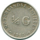 1/4 GULDEN 1965 NETHERLANDS ANTILLES SILVER Colonial Coin #NL11425.4.U.A - Antillas Neerlandesas