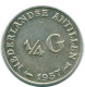 1/4 GULDEN 1957 NETHERLANDS ANTILLES SILVER Colonial Coin #NL10974.4.U.A - Nederlandse Antillen