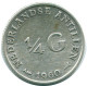1/4 GULDEN 1960 ANTILLAS NEERLANDESAS PLATA Colonial Moneda #NL11043.4.E.A - Antilles Néerlandaises