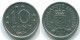10 CENTS 1971 NIEDERLÄNDISCHE ANTILLEN Nickel Koloniale Münze #S13392.D.A - Antille Olandesi