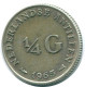 1/4 GULDEN 1965 NETHERLANDS ANTILLES SILVER Colonial Coin #NL11393.4.U.A - Antille Olandesi