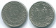 10 CENTS 1966 SURINAM NIEDERLANDE Nickel Koloniale Münze #S13265.D.A - Suriname 1975 - ...