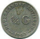 1/4 GULDEN 1963 NIEDERLÄNDISCHE ANTILLEN SILBER Koloniale Münze #NL11209.4.D.A - Netherlands Antilles