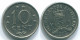 10 CENTS 1971 ANTILLES NÉERLANDAISES Nickel Colonial Pièce #S13443.F.A - Antilles Néerlandaises
