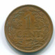 1 CENT 1963 NIEDERLÄNDISCHE ANTILLEN Bronze Fish Koloniale Münze #S11099.D.A - Niederländische Antillen