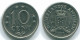 10 CENTS 1971 NETHERLANDS ANTILLES Nickel Colonial Coin #S13432.U.A - Nederlandse Antillen