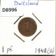 1 PFENNIG 1948 G WEST & UNIFIED GERMANY Coin #DB996.U.A - 1 Pfennig