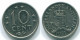 10 CENTS 1971 NETHERLANDS ANTILLES Nickel Colonial Coin #S13399.U.A - Nederlandse Antillen