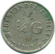 1/4 GULDEN 1965 ANTILLES NÉERLANDAISES ARGENT Colonial Pièce #NL11428.4.F.A - Nederlandse Antillen