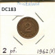 2 PFENNIG 1962 F BRD DEUTSCHLAND Münze GERMANY #DC183.D.A - 2 Pfennig