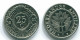 25 CENTS 1991 ANTILLAS NEERLANDESAS Nickel Colonial Moneda #S11281.E.A - Antille Olandesi