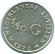 1/10 GULDEN 1970 ANTILLAS NEERLANDESAS PLATA Colonial Moneda #NL13005.3.E.A - Antilles Néerlandaises