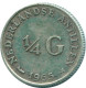 1/4 GULDEN 1965 ANTILLAS NEERLANDESAS PLATA Colonial Moneda #NL11371.4.E.A - Nederlandse Antillen