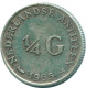 1/4 GULDEN 1965 ANTILLAS NEERLANDESAS PLATA Colonial Moneda #NL11371.4.E.A - Antille Olandesi