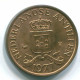 1 CENT 1977 ANTILLES NÉERLANDAISES Bronze Colonial Pièce #S10715.F.A - Antilles Néerlandaises