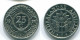 25 CENTS 1990 NIEDERLÄNDISCHE ANTILLEN Nickel Koloniale Münze #S11268.D.A - Netherlands Antilles