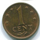 1 CENT 1974 NETHERLANDS ANTILLES Bronze Colonial Coin #S10673.U.A - Antilles Néerlandaises