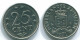 25 CENTS 1971 ANTILLES NÉERLANDAISES Nickel Colonial Pièce #S11555.F.A - Antilles Néerlandaises