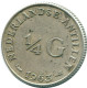 1/4 GULDEN 1963 ANTILLES NÉERLANDAISES ARGENT Colonial Pièce #NL11249.4.F.A - Netherlands Antilles