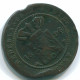 1 CENT 1896 NETHERLANDS EAST INDIES INDONESIA Copper Colonial Coin #S10062.U.A - Dutch East Indies