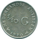 1/10 GULDEN 1970 ANTILLAS NEERLANDESAS PLATA Colonial Moneda #NL12983.3.E.A - Antilles Néerlandaises