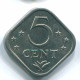 5 CENTS 1975 ANTILLES NÉERLANDAISES Nickel Colonial Pièce #S12256.F.A - Antille Olandesi