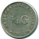 1/4 GULDEN 1956 NETHERLANDS ANTILLES SILVER Colonial Coin #NL10939.4.U.A - Antillas Neerlandesas