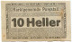 10 HELLER 1920 Stadt PURGSTALL AN DER ERLAUF Niedrigeren Österreich Notgeld Papiergeld Banknote #PL952 - Lokale Ausgaben