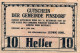 10 HELLER 1920 Stadt PINSDORF Oberösterreich Österreich Notgeld Banknote #PE268 - [11] Lokale Uitgaven