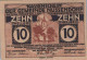 10 HELLER 1920 Stadt NUSSENDORF-ARTSTETTEN Niedrigeren Österreich Notgeld Papiergeld Banknote #PG964 - [11] Local Banknote Issues