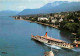 74 - Evian Les Bains - Vue Aérienne - La Suisse Sortant Du Port - Au Fond Les Memises - Bateaux - Flamme Postale - CPM - - Evian-les-Bains