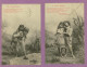 Paul Et Virginie - Série Complète De 6 Cartes - Enfants, Balançoire, Jeux, Jardinier ...Etc, 1903 - Ed. Bergeret (z4139) - Bergeret