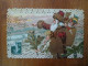 Carte Postale Heureuse Année Gaufrée Dorée Dentelle Père Noel Ange Made In Germany X - Neujahr