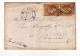 Lettre Paire Napoléon III Non Dentelé 10 Centimes Paris Pour Rennes Ille Et Vilaine - 1853-1860 Napoleon III