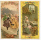 Lot 2 Chromos Boulangere Pont Avignon Chocolat Planteur Illustrateur Maurice LELOIR Chanson Partition - Autres & Non Classés