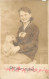 Souvenir Photo Postcard Woman Dress Teddy Bear Locket - Fotografie