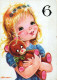 ALLES GUTE ZUM GEBURTSTAG 6 Jährige MÄDCHEN KINDER Vintage Postal CPSM #PBT804.DE - Anniversaire