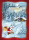 WEIHNACHTSMANN SANTA CLAUS TIERE WEIHNACHTSFERIEN Vintage Postkarte CPSM #PAK509.DE - Santa Claus
