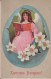 1910 ÁNGEL NAVIDAD Vintage Antiguo Tarjeta Postal CPA #PAG690.ES - Angeli