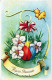 PASCUA POLLO HUEVO Vintage Tarjeta Postal CPA #PKE111.ES - Pâques