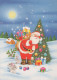 PAPÁ NOEL Feliz Año Navidad Vintage Tarjeta Postal CPSM #PAU536.ES - Santa Claus