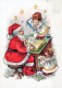 PAPÁ NOEL ÁNGELES NAVIDAD Vintage Tarjeta Postal CPSM #PAK770.ES - Kerstman