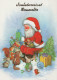 PAPÁ NOEL Animales NAVIDAD Fiesta Vintage Tarjeta Postal CPSM #PAK642.ES - Kerstman