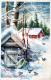 Bonne Année Noël OISEAU Vintage Carte Postale CPA #PKE865.FR - Nouvel An