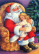 PÈRE NOËL ENFANT NOËL Fêtes Voeux Vintage Carte Postale CPSM #PAK223.FR - Santa Claus