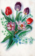FLOWERS Vintage Postcard CPA #PKE736.GB - Flowers