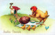 EASTER CHICKEN EGG Vintage Postcard CPA #PKE426.GB - Easter